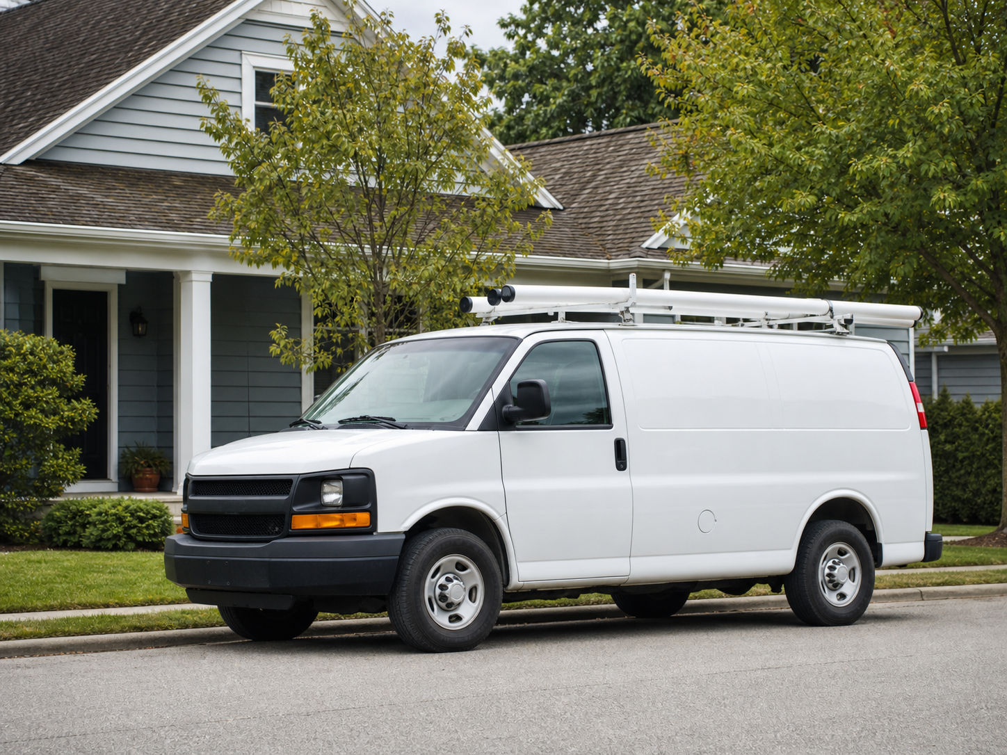 Northline Plumbing Co. service van parked near a home